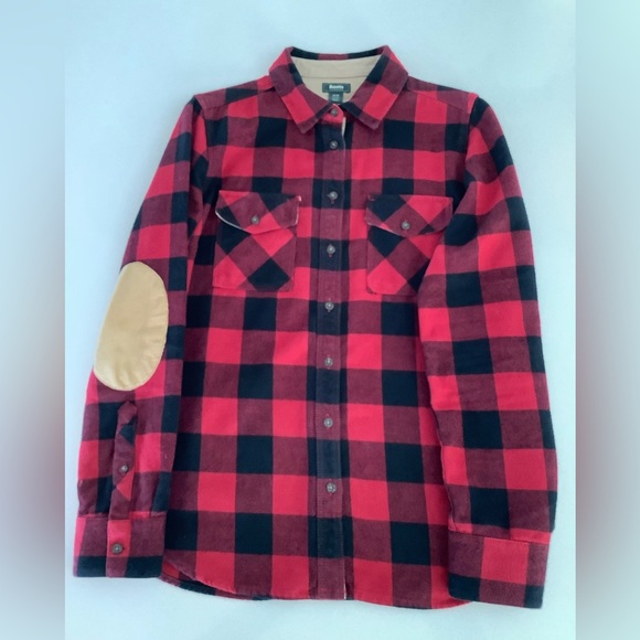 “Roots Park Plaid” Cabin Red Button up - Picture 1 of 7